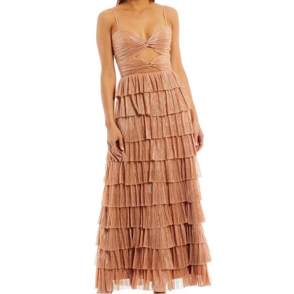 Gianni Bini Grace Copper metallic Maxi Gown